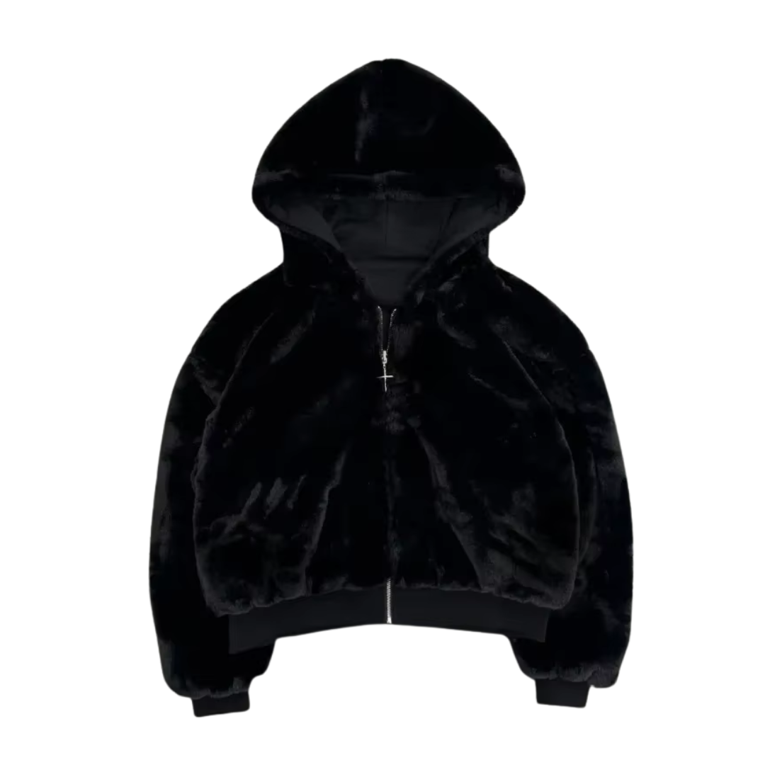 REVERSIBLE LEOPARD ZIP-UP