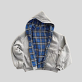 REVERSIBLE GRID ZIP-UP